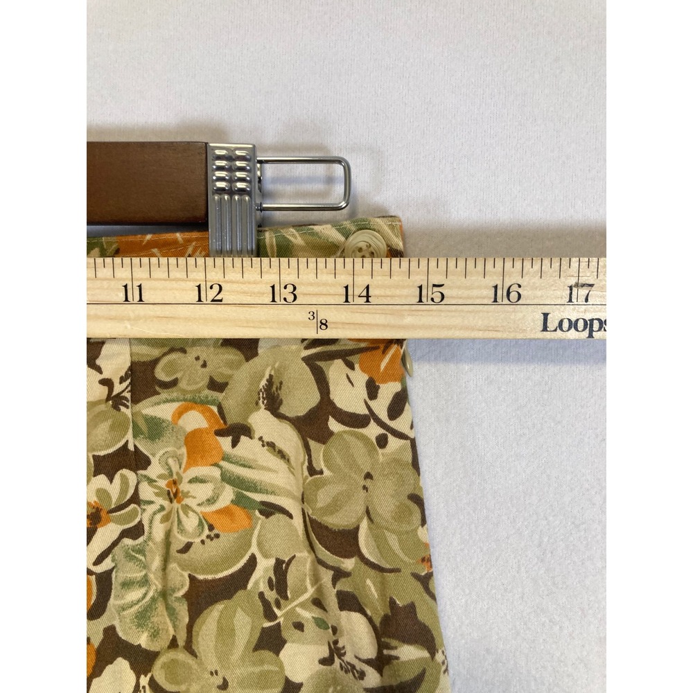 Cottagecore Chaus Womens Size‎ 10 Green Orange Floral Cropped High Rise Pants - Picture 5 of 10